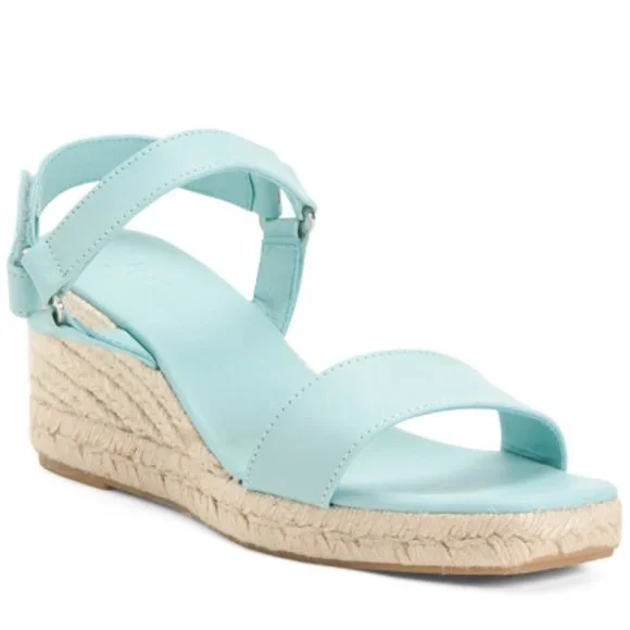 JUTELIA Espadrille Made In Spain Square Toe Espadrille Wedges Sandals 7.5 - Picture 1 of 2